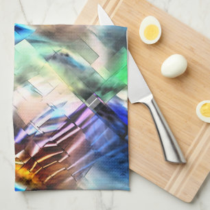 Paño De Cocina Silky flotante de colores en mosaico abstracto sua