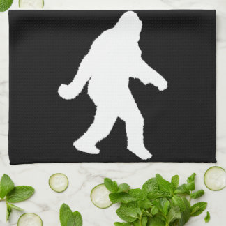 Paño De Cocina Silueta blanca sasquatch para fondos oscuros