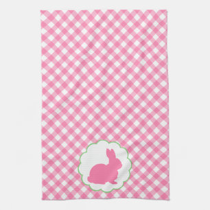 Paño De Cocina Silueta rosada del conejito