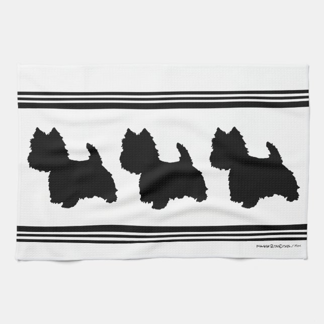 Paño De Cocina Silueta Westie (Horizontal)