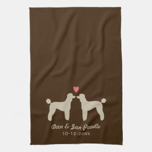 Paño De Cocina Siluetas de cartón estándar con corazón y texto