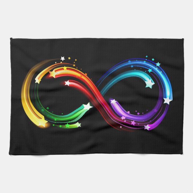 Paño De Cocina Símbolo de infinito de cometas de arcoíris (Horizontal)
