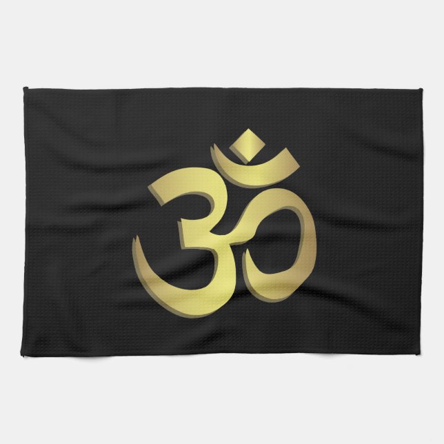 Paño De Cocina Símbolo de la yoga de OM (Aum) Namaste (Horizontal)