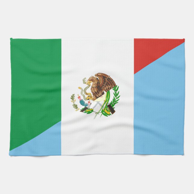 Paño De Cocina símbolo de país de media bandera de méxico guatema (Horizontal)