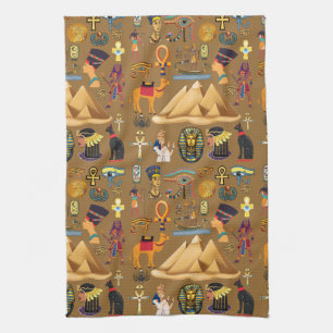 Paño De Cocina Símbolo jeroglífico del patrón egipcio antiguo