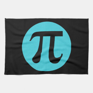 Paño De Cocina Símbolo Math geek Pi, azul sobre negro