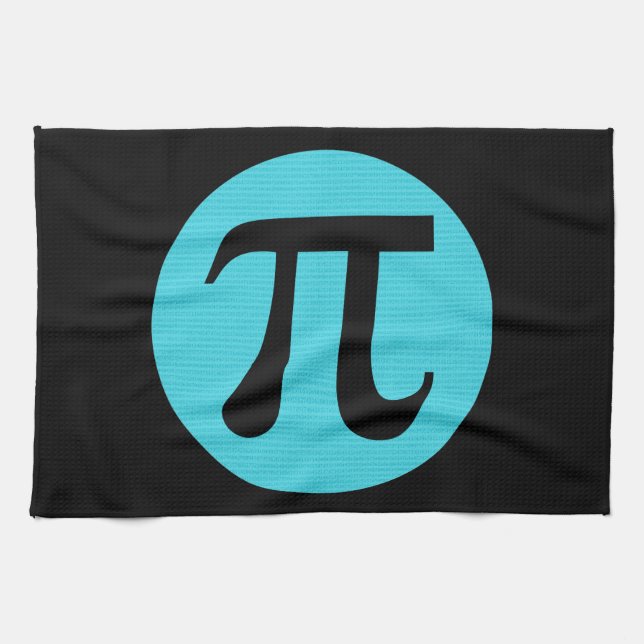 Paño De Cocina Símbolo Math geek Pi, azul sobre negro (Horizontal)