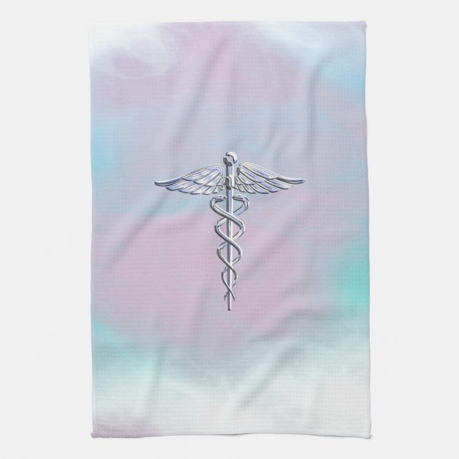 Paño De Cocina Símbolo médico del Caduceo plateado Decoración de  (Vertical)