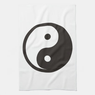 Paño De Cocina Símbolo Yin Yang - diseño de tatuajes sólidos