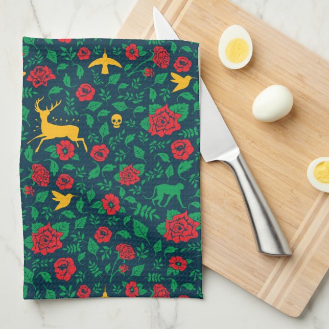 Paño De Cocina Símbolos de la vida de Frida Kahlo el | (Doblado Cuarto)