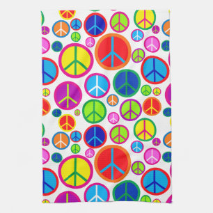 Paño De Cocina Símbolos de paz de color Groovy de Guay