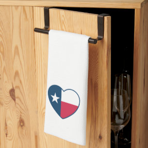 Paño De Cocina Símbolos de Texas, Bandera de Texas, corazón
