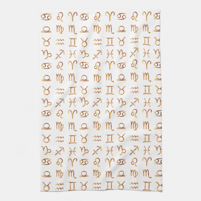Paño De Cocina Símbolos zodiacales Rótulos de astrología horóscop (Vertical)