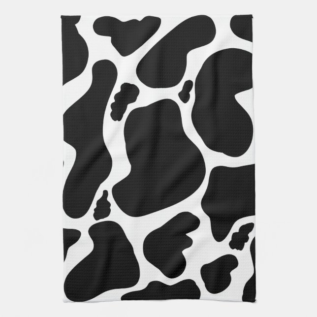 Paño De Cocina Simple Black Cow Spots Animal (Vertical)