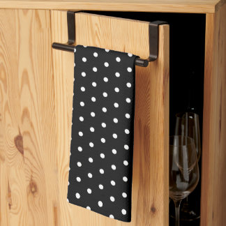 Paño De Cocina Simple Classic Retro Polka Dot negro y blanco