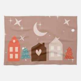 Paño De Cocina Simple Earth Tone Merry Christmas