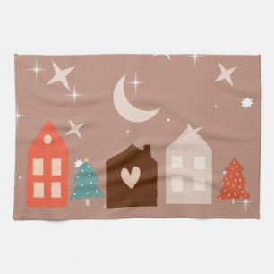 Paño De Cocina Simple Earth Tone Merry Christmas