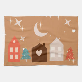 Paño De Cocina Simple Earth Tone Merry Christmas