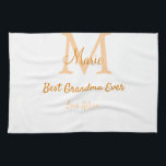 Paño De Cocina simple mínimo mejor Abuela jamás naranja monograma<br><div class="desc">diseño hermoso</div>