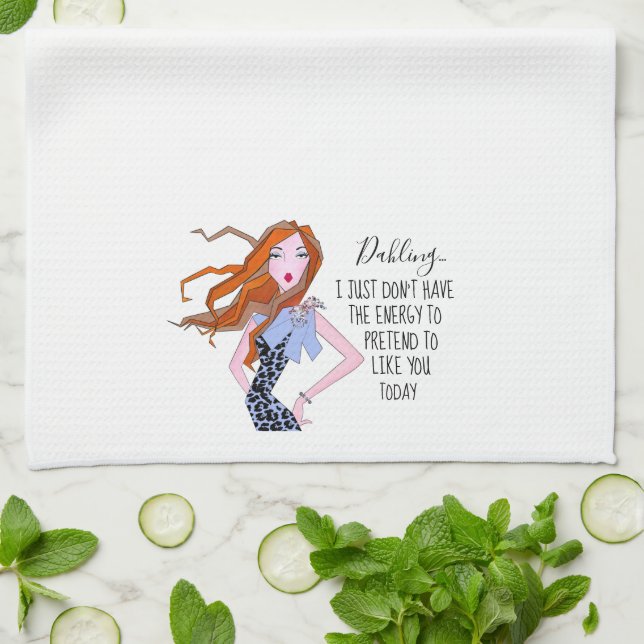 Paño De Cocina "Simplemente no tengo energía para pretender que m (Doblado)