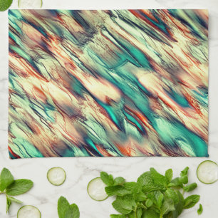 Paño De Cocina Simulación de rocas o estalagmitas en verde a sepi