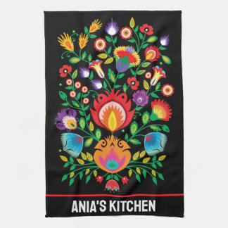 Paño De Cocina Sinfonía de Wycinanki Petal en la noche