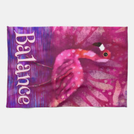 Paño De Cocina Singular Resumen Flamingo Rosa Personalizado