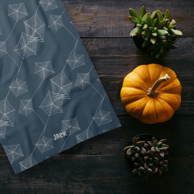 Paño De Cocina Sintomático patrón imprimir telarañas grises, pers (Seamless pattern print gray spider webs, custom kitchen towel
)