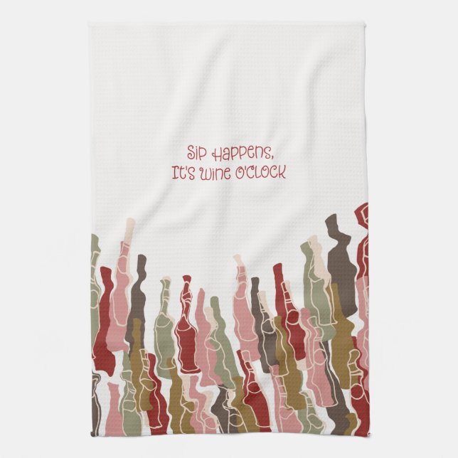 Paño De Cocina Sip Happens Wine Lover's Kitchen Towel (Vertical)