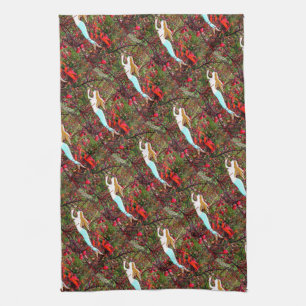 Paño De Cocina sirenas ascendentes de la estrella del oro