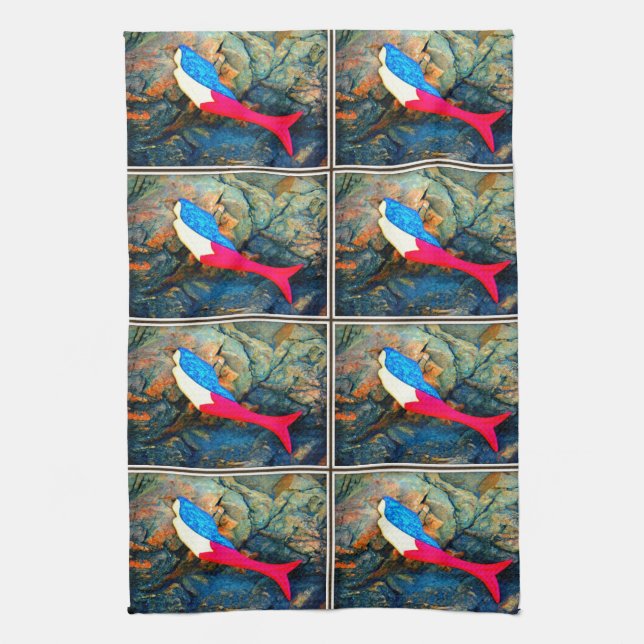Paño De Cocina sirenas rojas y azules (Vertical)