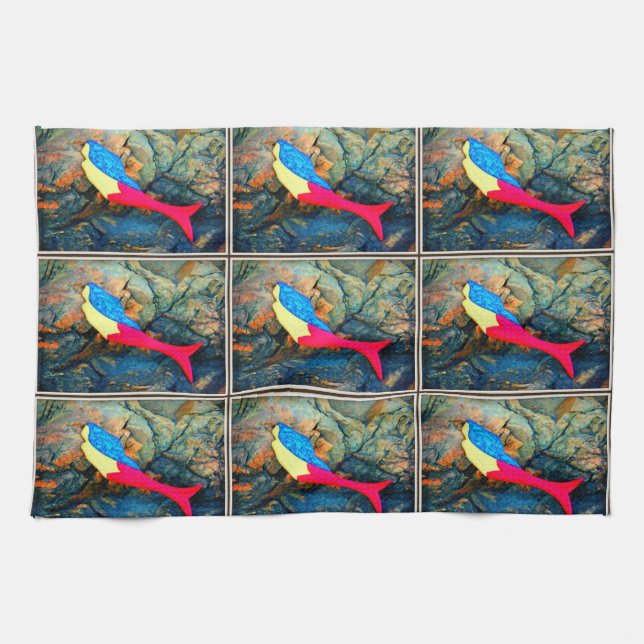 Paño De Cocina sirenas rojas y azules (Horizontal)