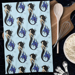 Paño De Cocina Sirenas tribales azules