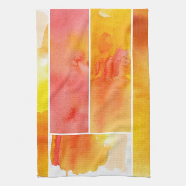 Paño De Cocina Sistema de la acuarela abstracta pintado a mano (Vertical)