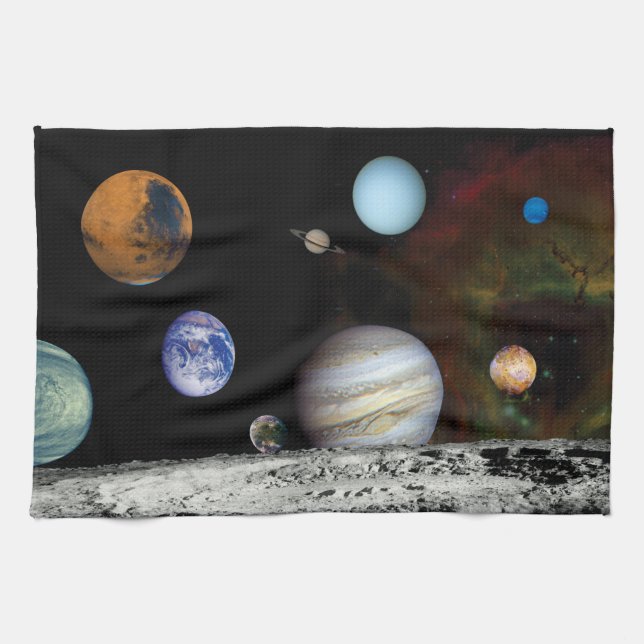 Paño De Cocina Sistema solar Imágenes de Voyager Montaje de fotos (Horizontal)