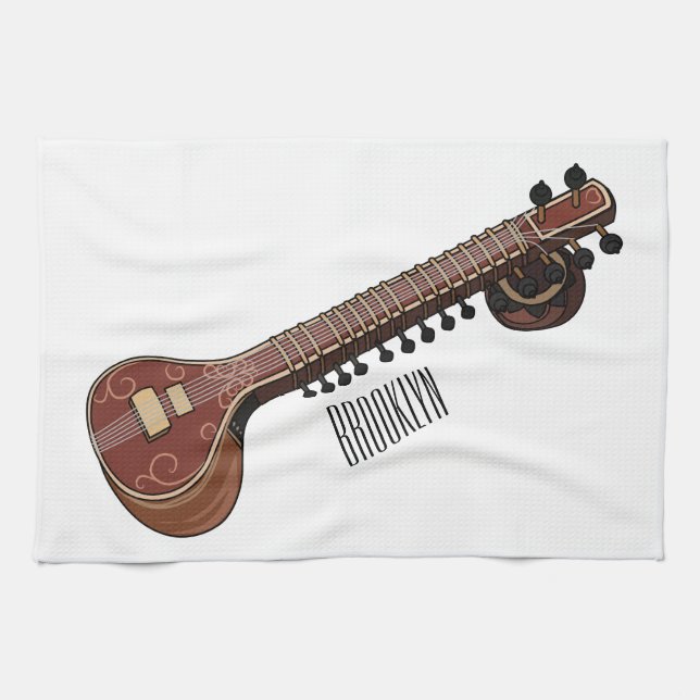 Paño De Cocina Sitar personalizado ilustracion (Horizontal)