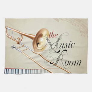 Paño De Cocina Sitio de la música del Trombone
