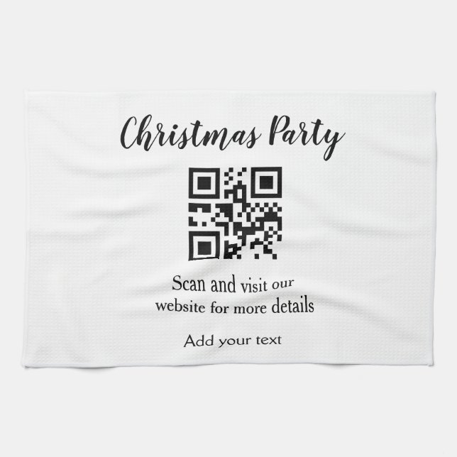 Paño De Cocina Sitio web de fiesta de Navidad simple código de ba (Horizontal)