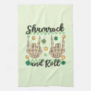 Paño De Cocina Skeleton de mano de Shamrock y Roll