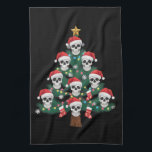 Paño De Cocina Skeleton Santa del árbol de Navidad Pajama<br><div class="desc">Skull Christmas Tree Pajama Guay Skeleton Santa Hat Xmas</div>