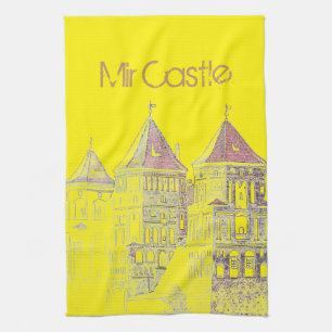 Paño De Cocina Sketch de arquitectura del castillo de Bielorrusia