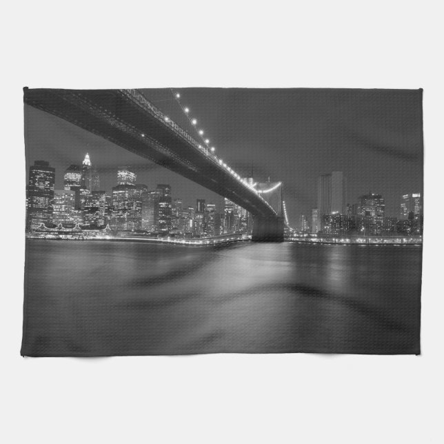 Paño De Cocina Skyline Black White New York (Horizontal)