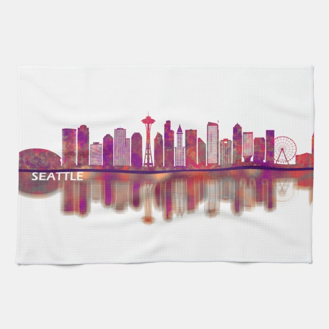 Paño De Cocina Skyline Seattle Washington (Horizontal)