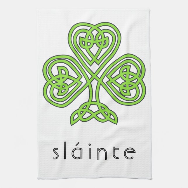 Paño De Cocina Slainte Celtic Shamrock Green St. (Vertical)