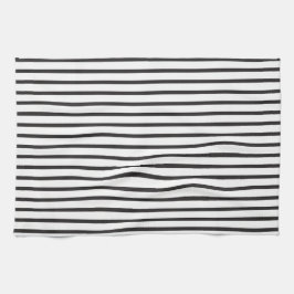 Paño De Cocina Sleek simple rayas negras y blancas