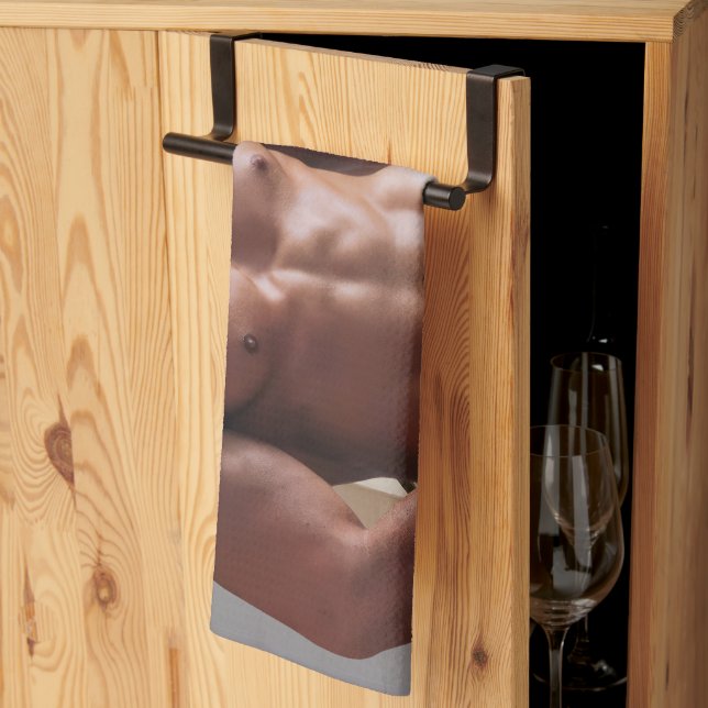 Paño De Cocina SlipperyJoe hombre muscular sin camisa 6pack abs f (Pliegue de tercios)