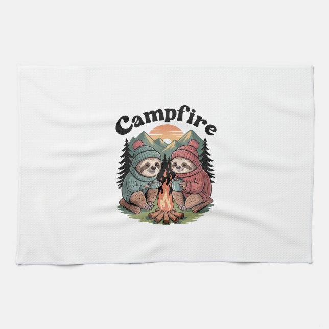 Paño De Cocina Sloth camping Team Official campfire (Horizontal)