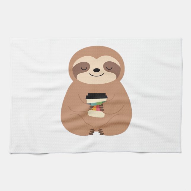 Paño De Cocina Sloth Coffee Time Classic T-Shirt (Horizontal)