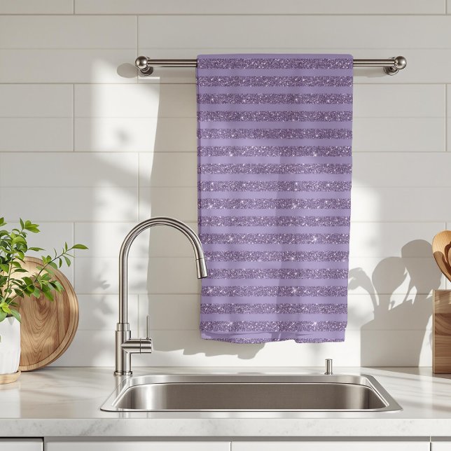 Paño De Cocina Smoky Plum Glitter Style Horizontal Stripes (Subido por el creador)