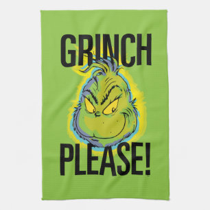 Paño De Cocina Snarky Grinch   Grinch divertida, por favor, cita